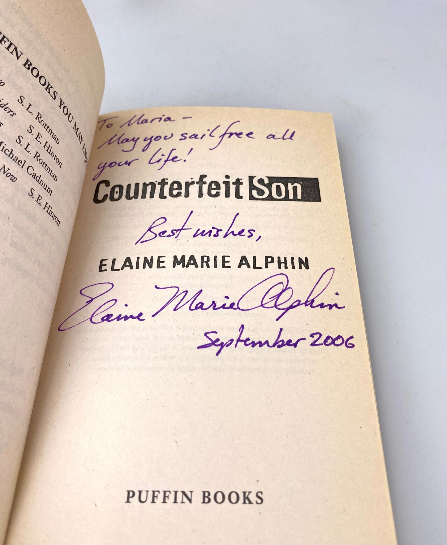 Counterfeit Son by Elaine Marie Alphin